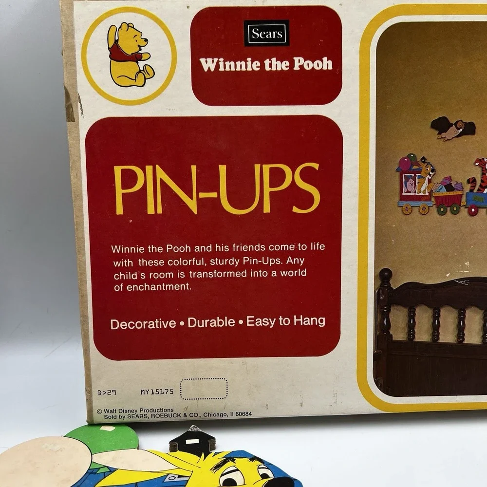 Vintage Sears Pin Ups Winnie the Pooh Wall‎ Decor Train Set Tigger Eeyore Nursey